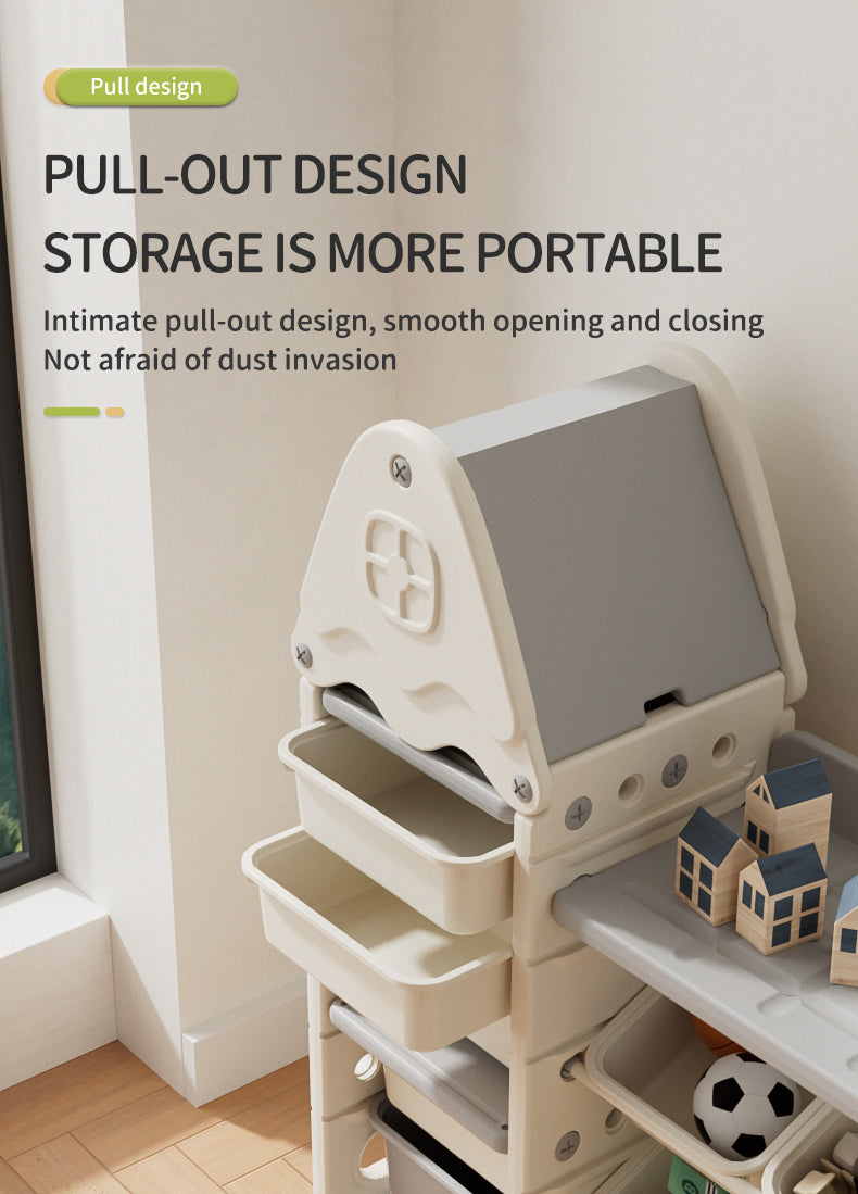 Three-Column Treehouse-Themed Kids Storage Rack – Multi-Layer Toy and Book Organizer