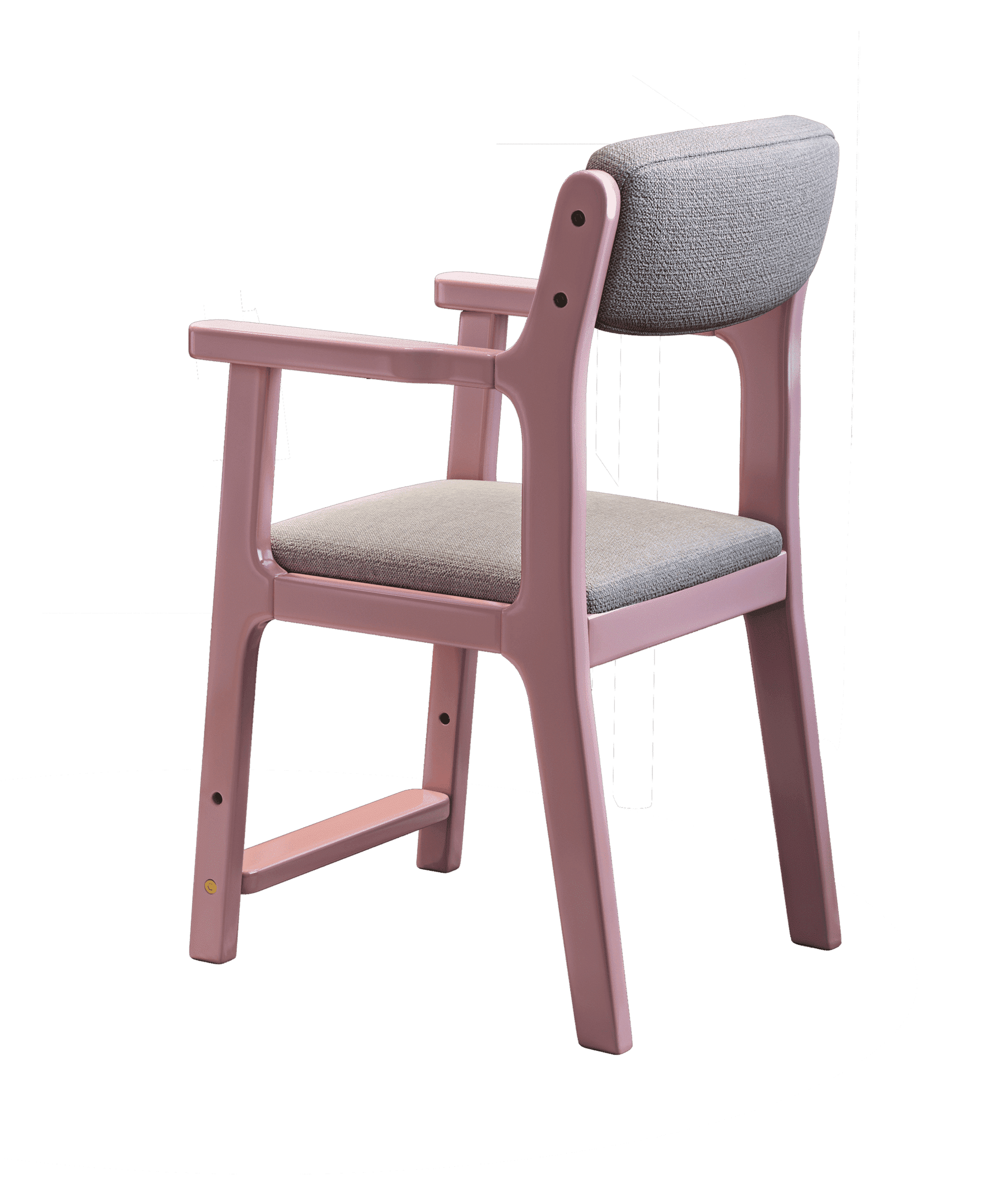 Sinoa Pink Solid Timber Study Chair /Rubberwood/Cotton and Linen
