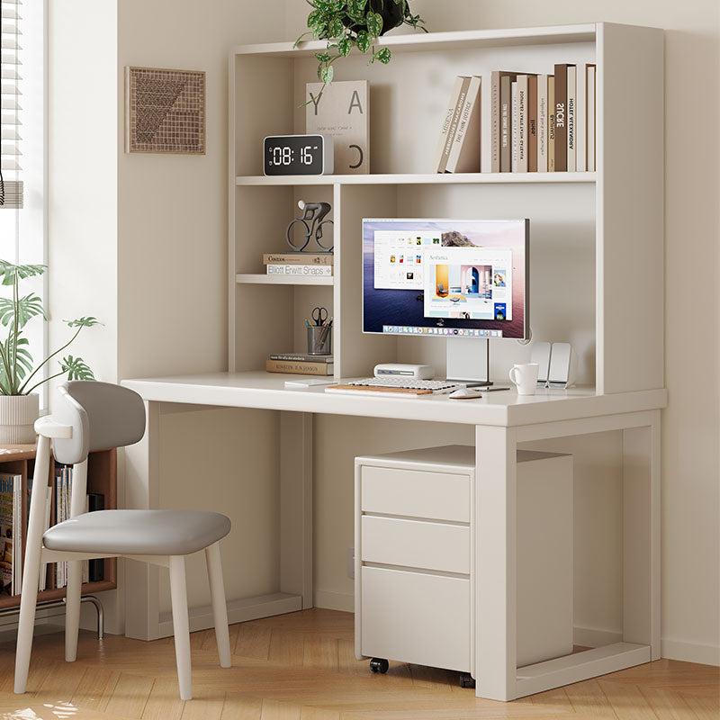 Maddie Solid Timber Study Desk with Bookshelf and Movable Side Cabinet