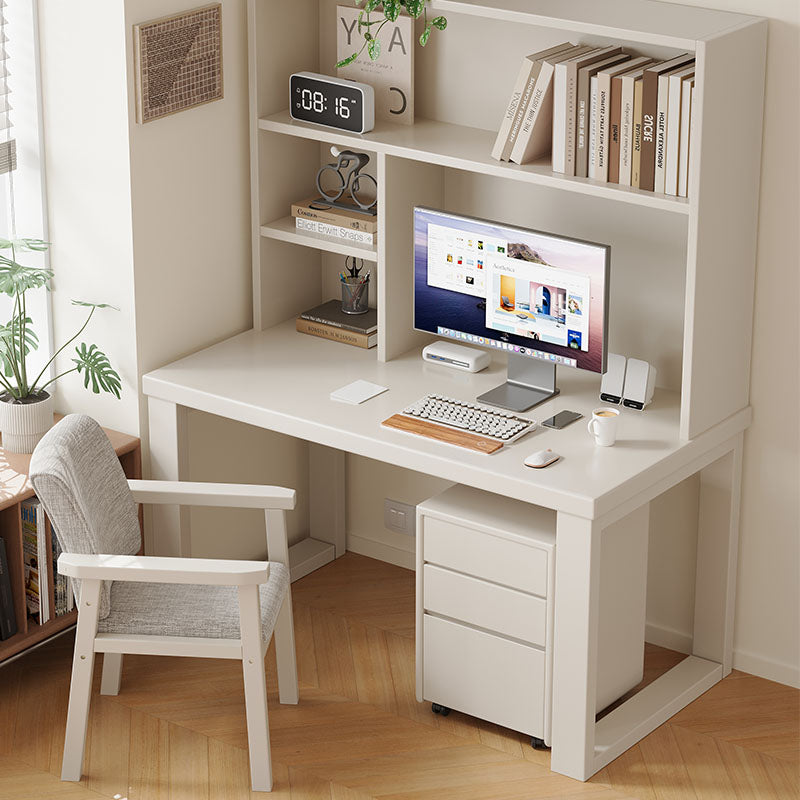 Maddie Solid Timber Study Desk with Bookshelf and Movable Side Cabinet