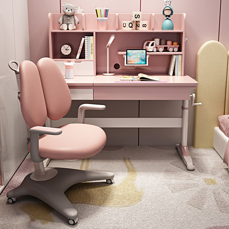 Pink Height-adjustable Study Desk and Adjustable Chair set