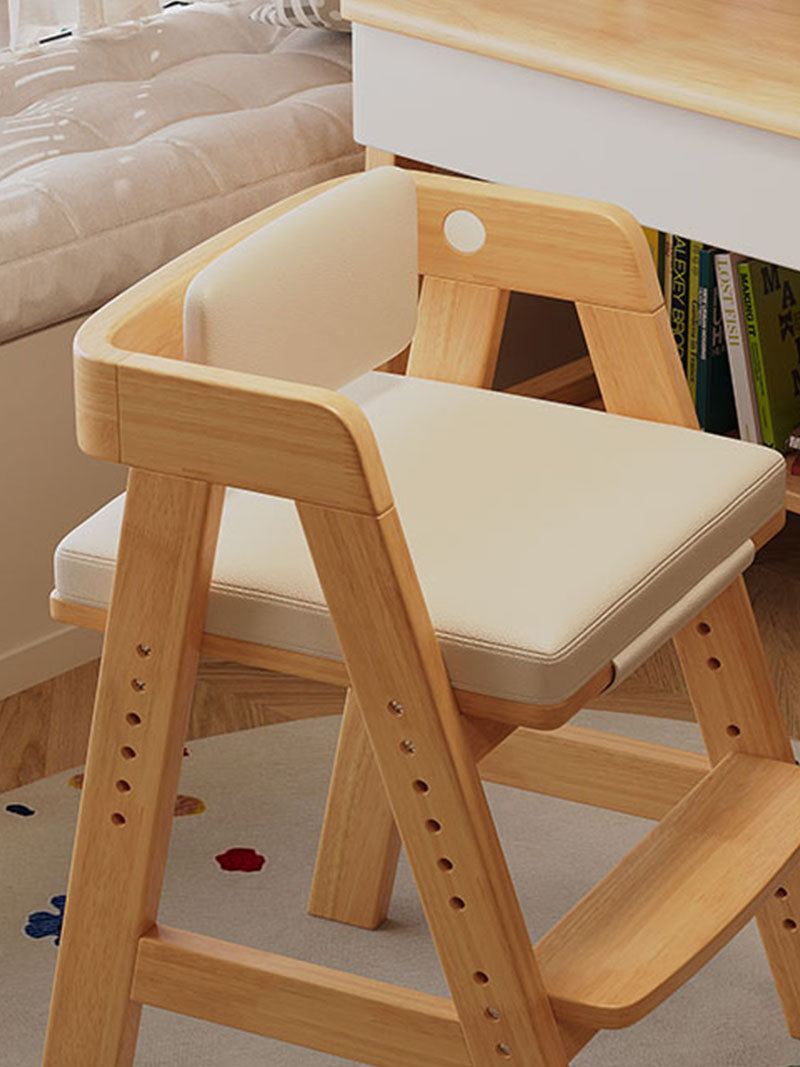 Hicklin Height-Adjustable Solid Timber Ergonomic Study Chair with Footrest