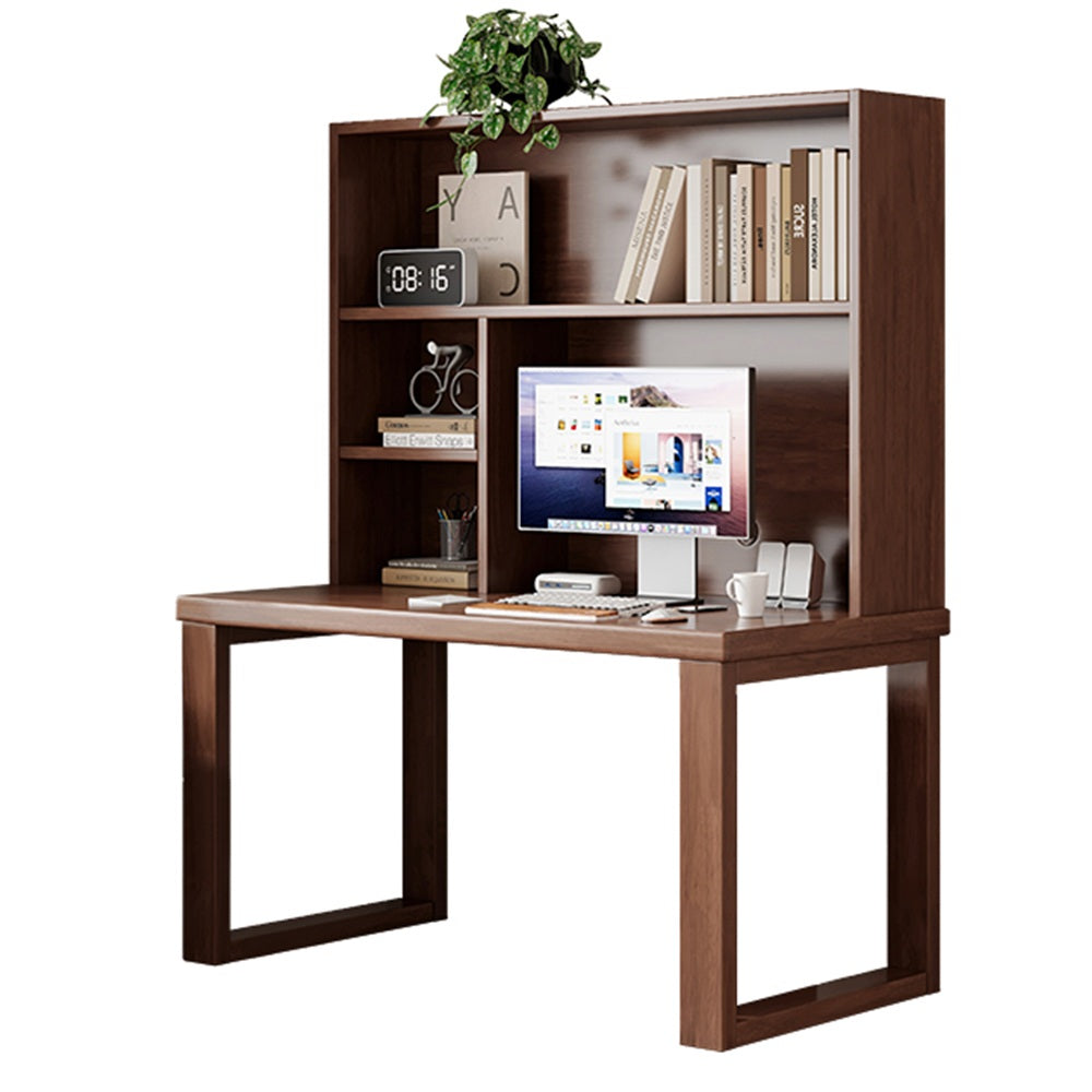 Maddie Solid Timber Study Desk with Bookshelf and Movable Side Cabinet
