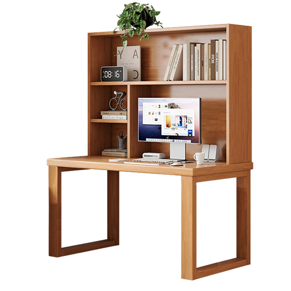 Maddie Solid Timber Study Desk with Bookshelf and Movable Side Cabinet