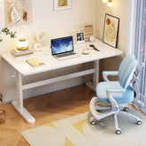 White Height-adjustable Study Desk and Adjustable Chair Set