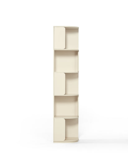 Space Saving Engineered Wood Corner Bookcase/Storage Shelves in Cream White