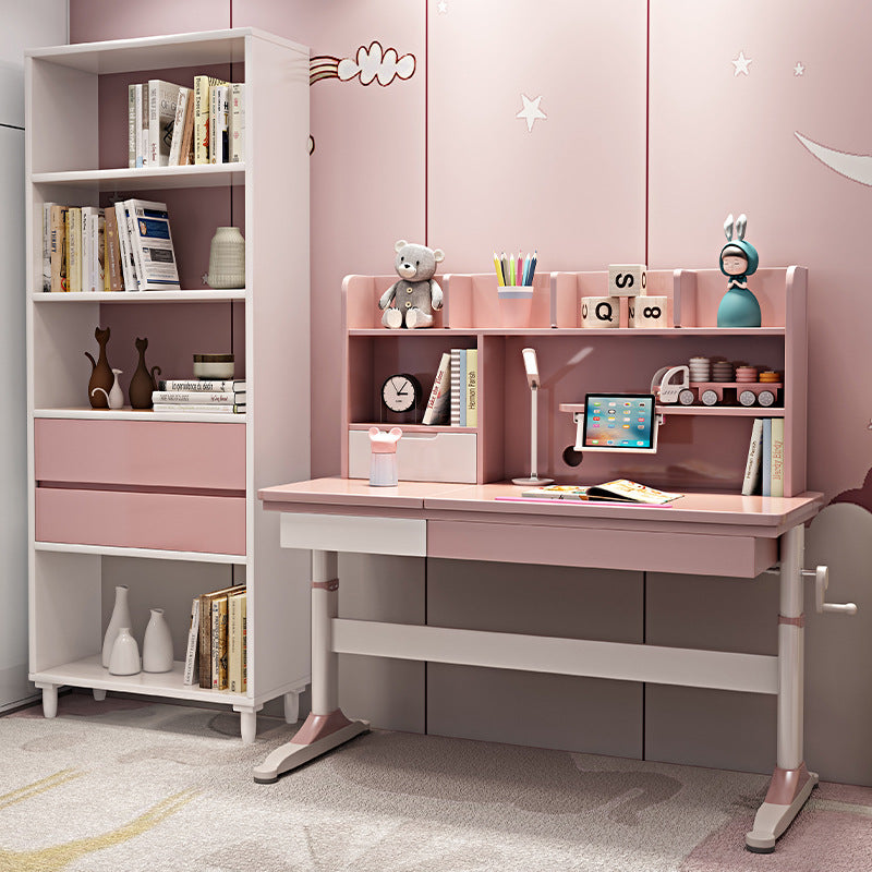 Pink Height-adjustable Study Desk and Adjustable Chair set