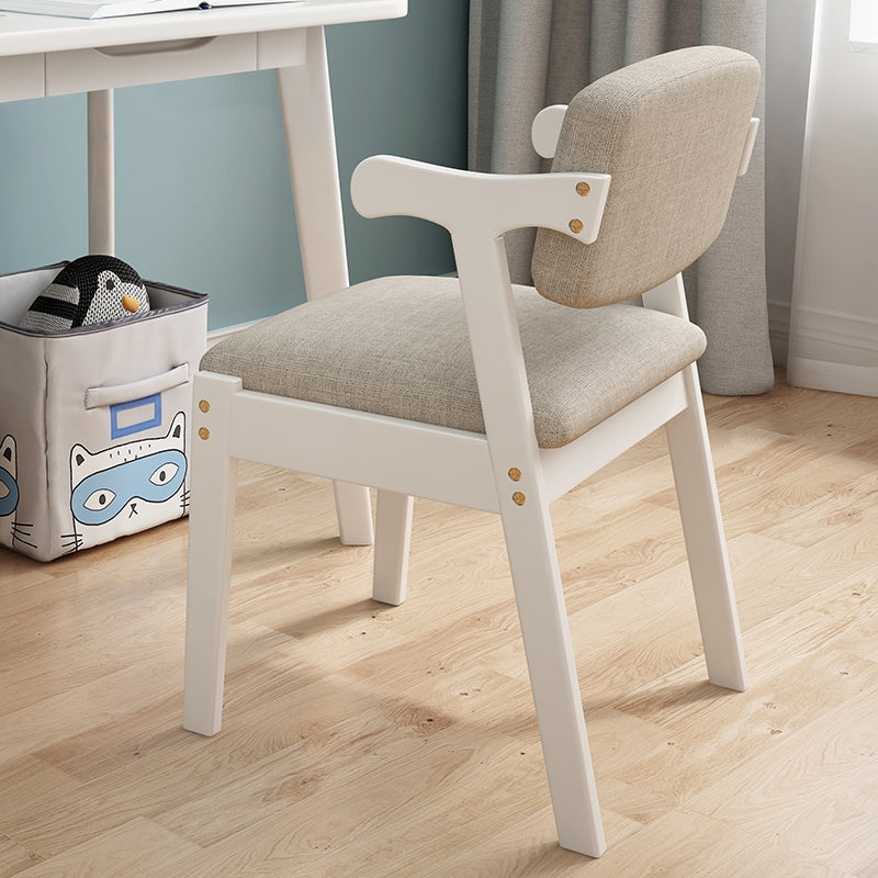 White Bahid Study Desk and Z Shape Chair Set