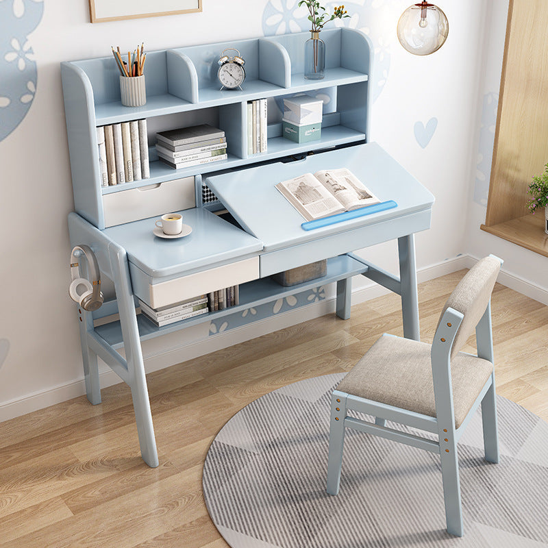 Blue Avelinn Study Desk and Siona Chair Set
