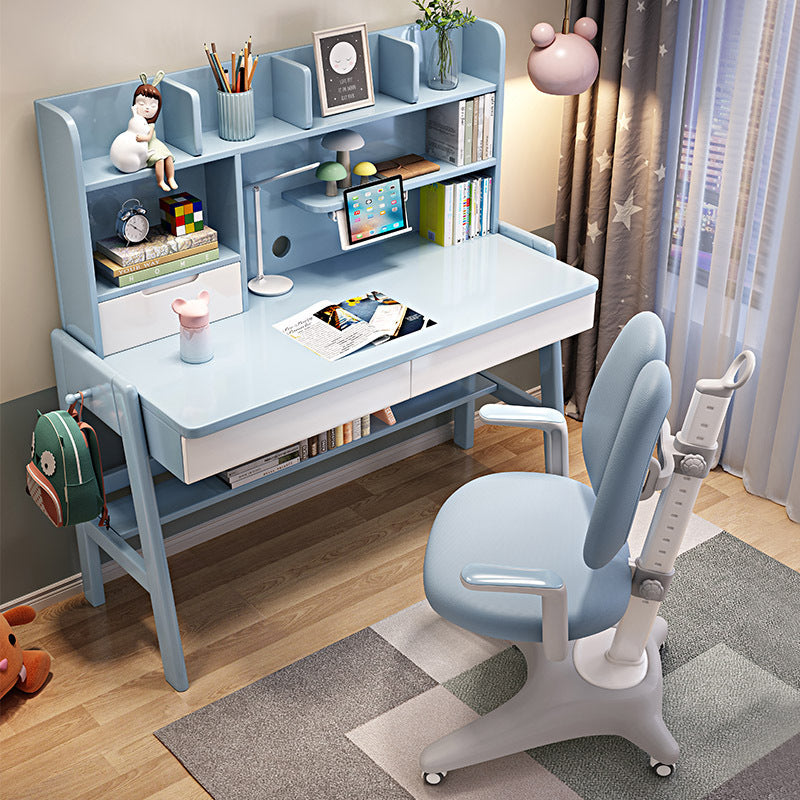 Blue Stanselly Study Desk and Adjustable Chair Set