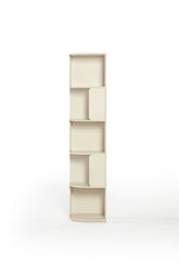 Space Saving  Engineered Wood Corner Bookcase/Storage Shelves in Cream White