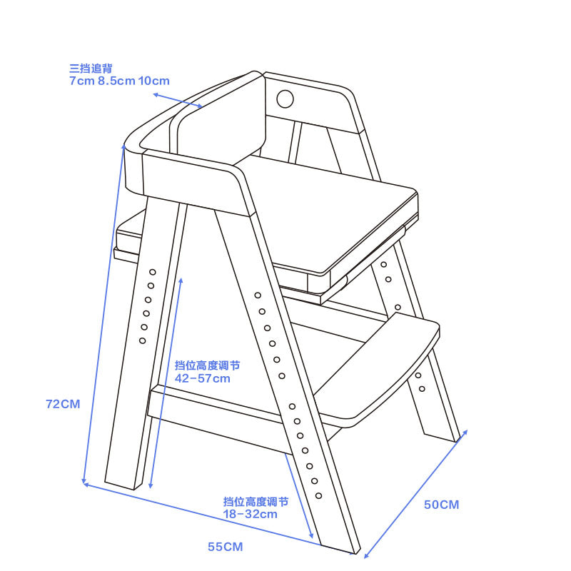 Hicklin Height-Adjustable Solid Timber Ergonomic Study Chair with Footrest