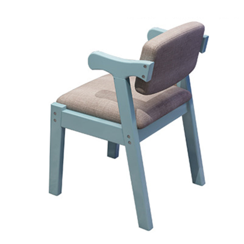 Solid Timber Z Shape Chair /Rubberwood/Cotton and Linen/Blue