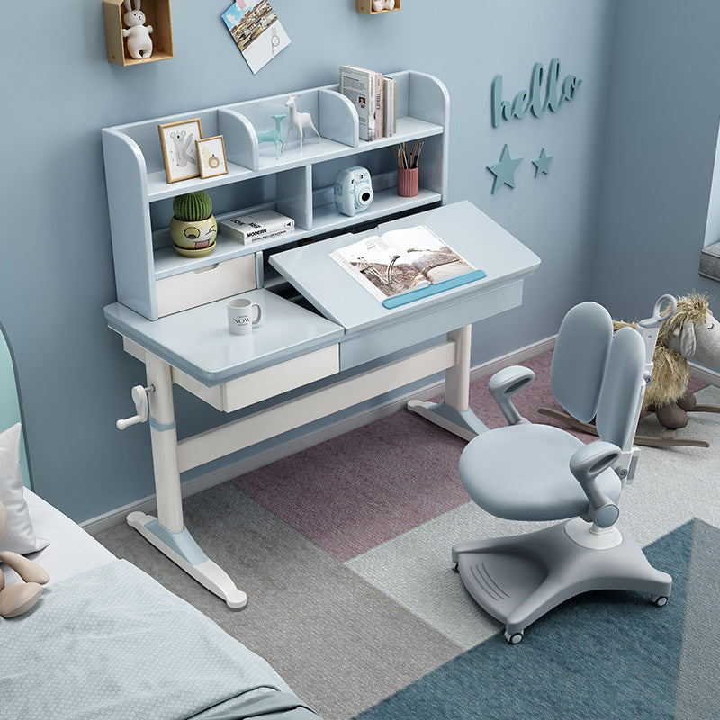 Blue Stanselly Study Desk and Adjustable Chair Set