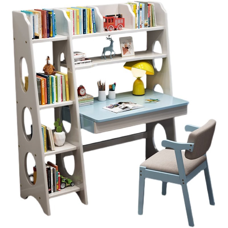 Blue Bryla Study Desk and Z Shape Chair Set