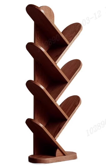 Solid Timber Tree Branch Eight-Tier Walnut Bookshelf/Display Shelf Tree