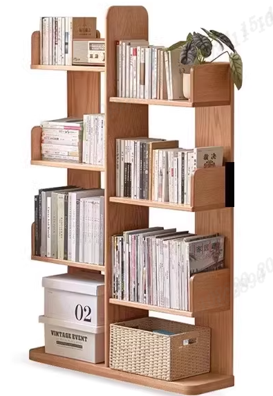 FSC Certified Solid American Oak Floor Bookshelf/Media Storage Shelves 64cm/80cm/100cm