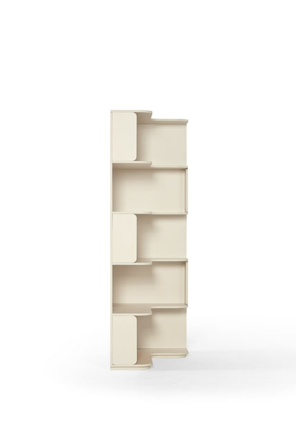 Space Saving Engineered Wood Corner Bookcase/Storage Shelves in Cream White