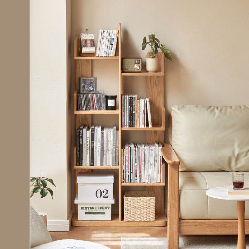 FSC Certified Solid American Oak Floor Bookshelf/Media Storage Shelves 64cm/80cm/100cm