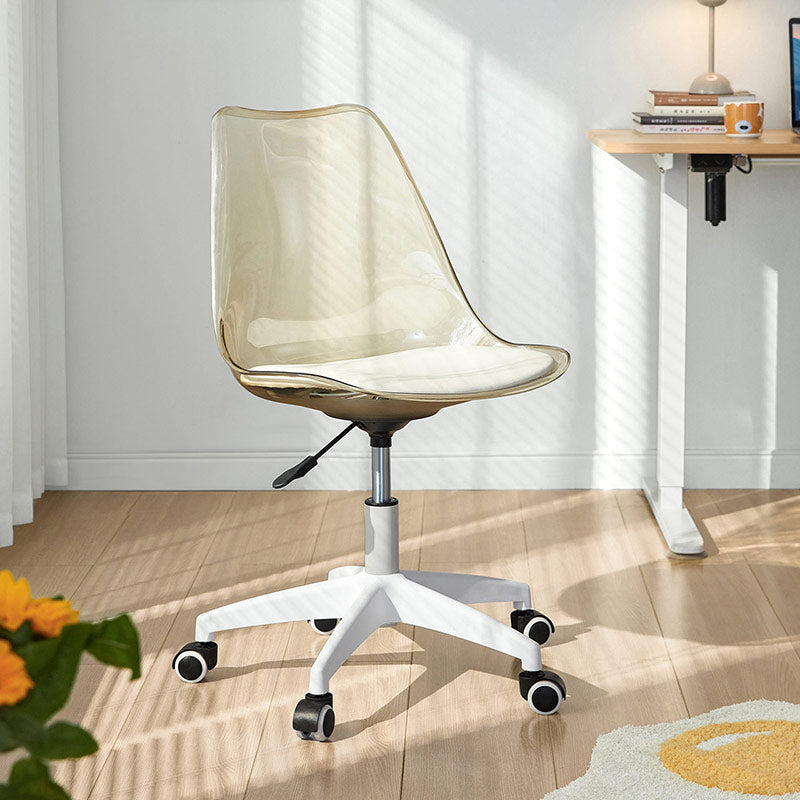 Acrylic Adjustable Height Desk Chair With Wheels Acrylic Clear