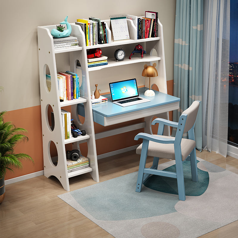 Blue Bryla Study Desk and Z Shape Chair set