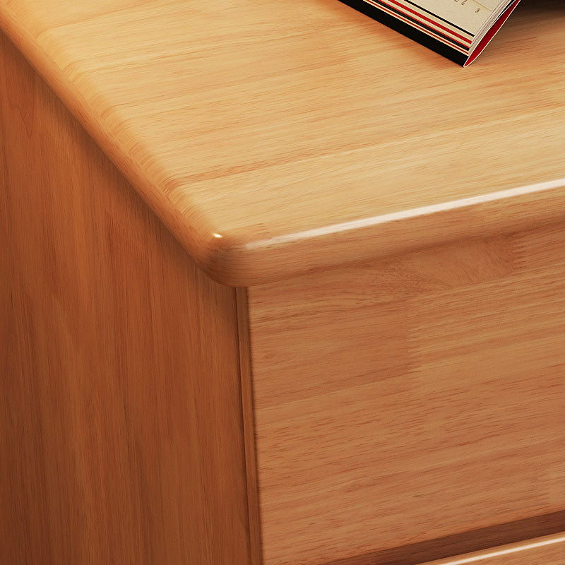 Classic Natural Wood Desk with 3-Drawer Side Cabinet