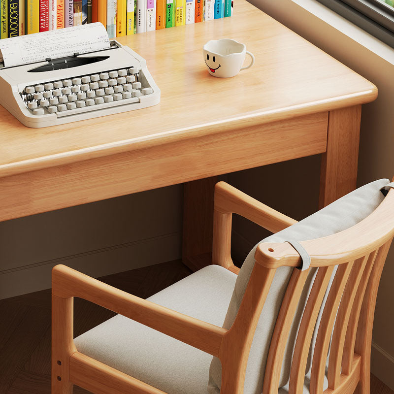 Classic Natural Wood Desk with 3-Drawer Side Cabinet