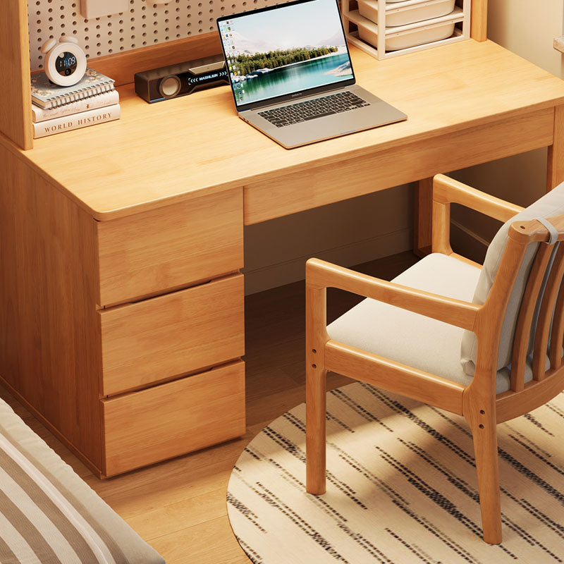 Putnam Solid Timber LED Light Study Desk with Bookshelf and Storage