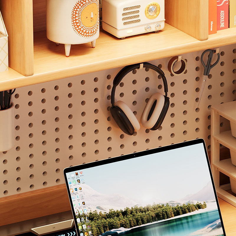 Putnam Solid Timber LED Light Study Desk with Bookshelf and Storage