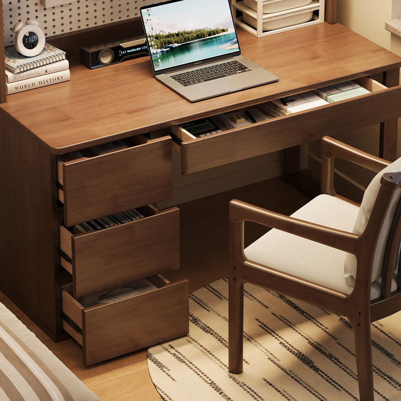 Putnam Solid Timber LED Light Study Desk with Bookshelf and Storage