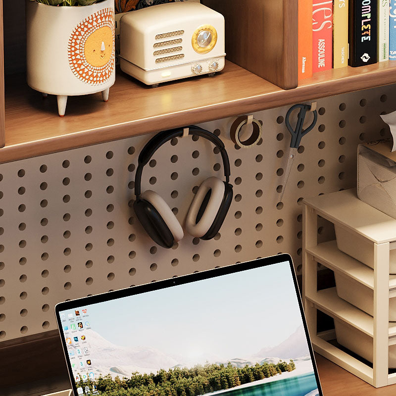 Putnam Solid Timber LED Light Study Desk with Bookshelf and Storage