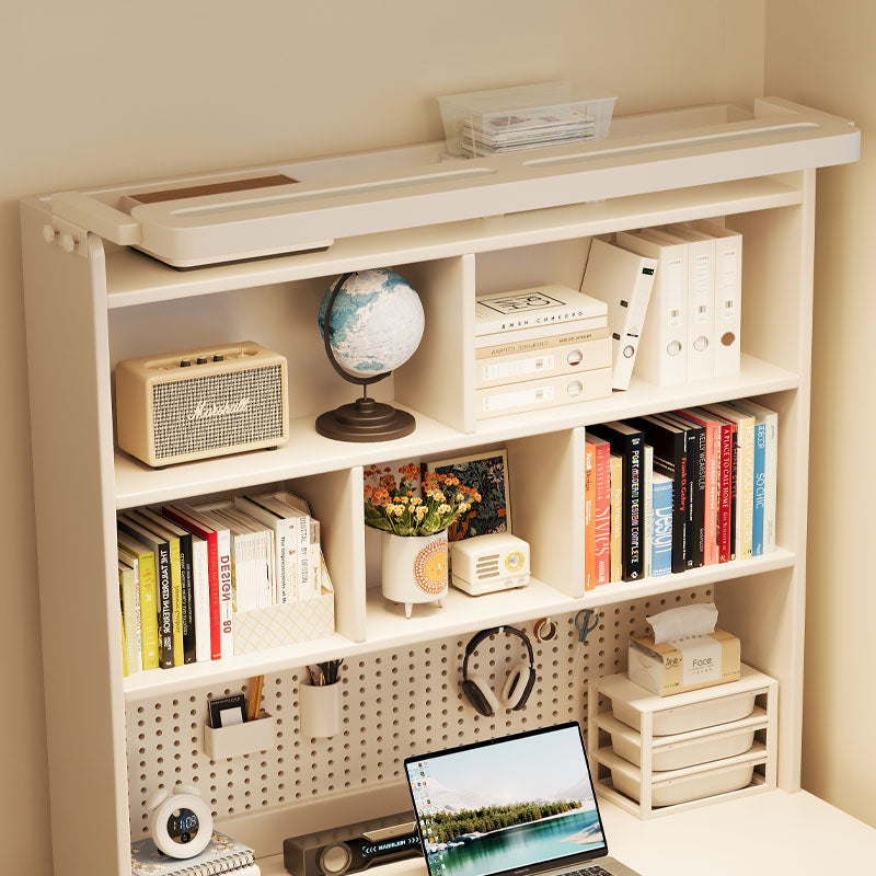 Putnam Solid Timber LED Light Study Desk with Bookshelf and Storage