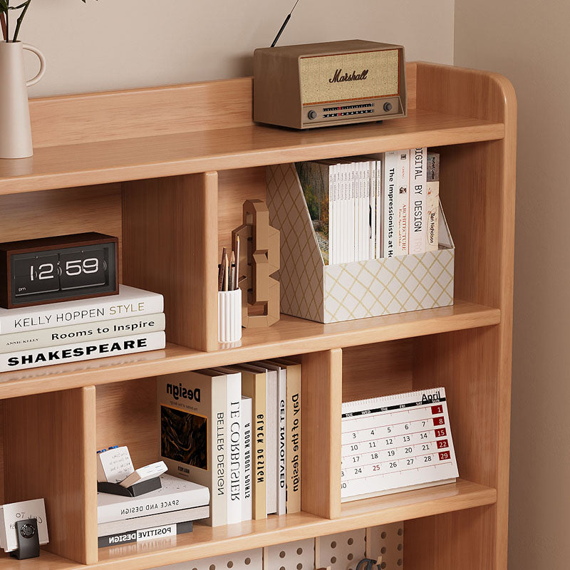 Haven Solid Timber LED Light Study Desk with Bookshelf and Storage 120cm