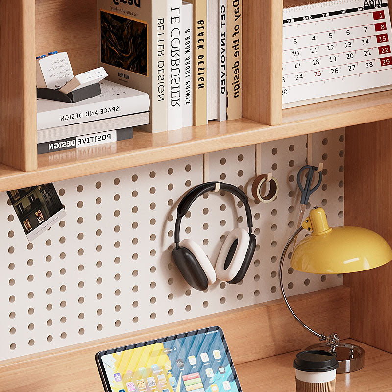 Haven Solid Timber LED Light Study Desk with Bookshelf and Storage 120cm
