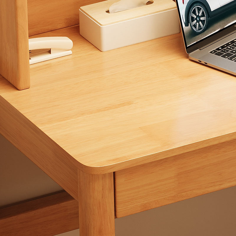 Haven Solid Timber LED Light Study Desk with Bookshelf and Storage 120cm