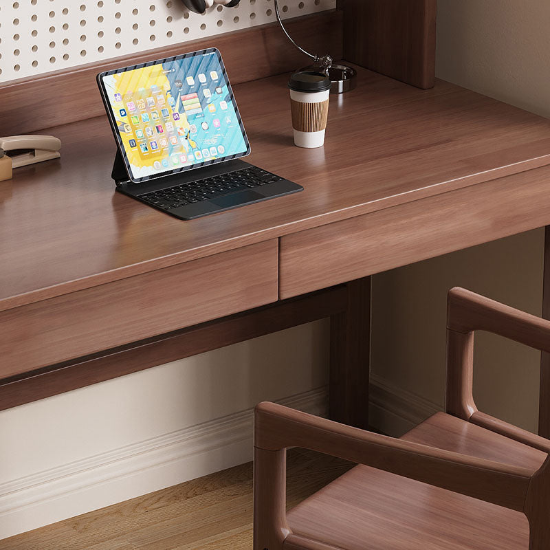 Haven Solid Timber LED Light Study Desk with Bookshelf and Storage 120cm