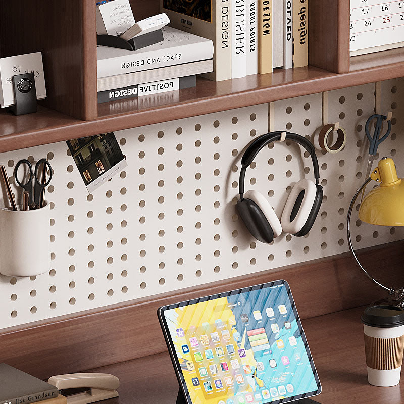 Haven Solid Timber LED Light Study Desk with Bookshelf and Storage 120cm