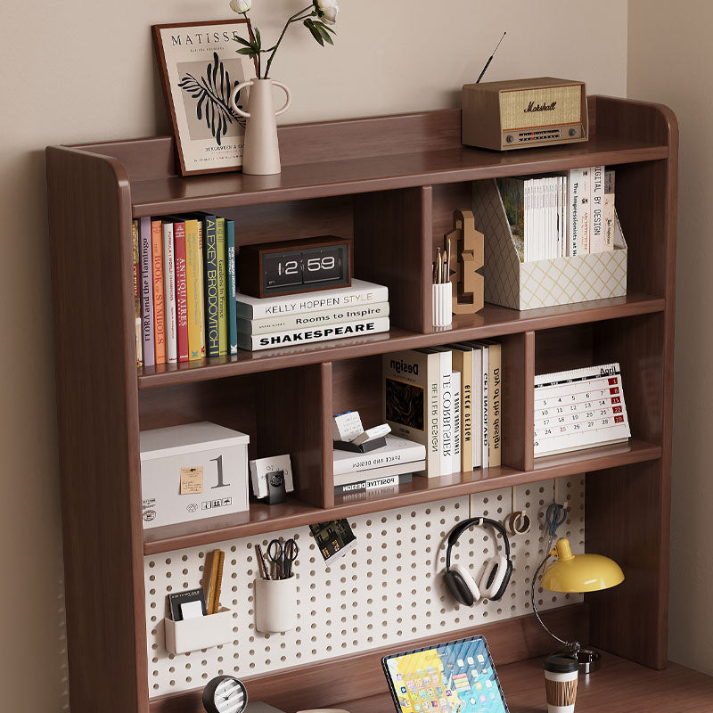 Haven Solid Timber LED Light Study Desk with Bookshelf and Storage 120cm