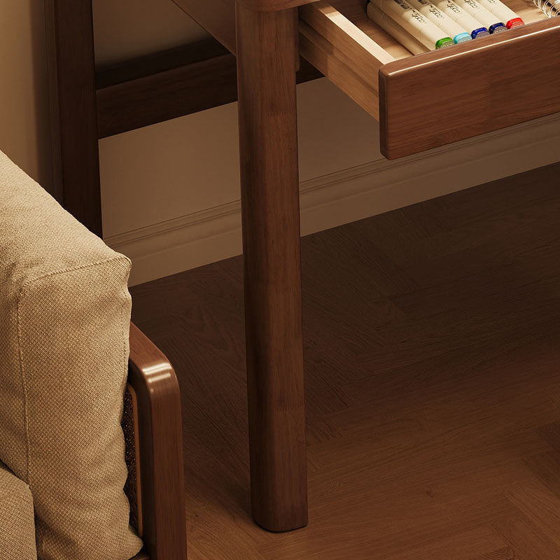 Haven Solid Timber LED Light Study Desk with Bookshelf and Storage 120cm