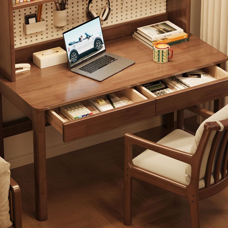 Haven Solid Timber LED Light Study Desk with Bookshelf and Storage 120cm