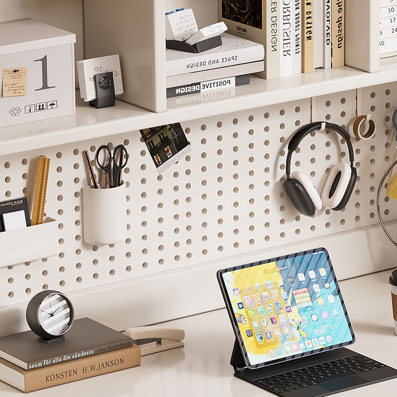Haven Solid Timber LED Light Study Desk with Bookshelf and Storage 120cm