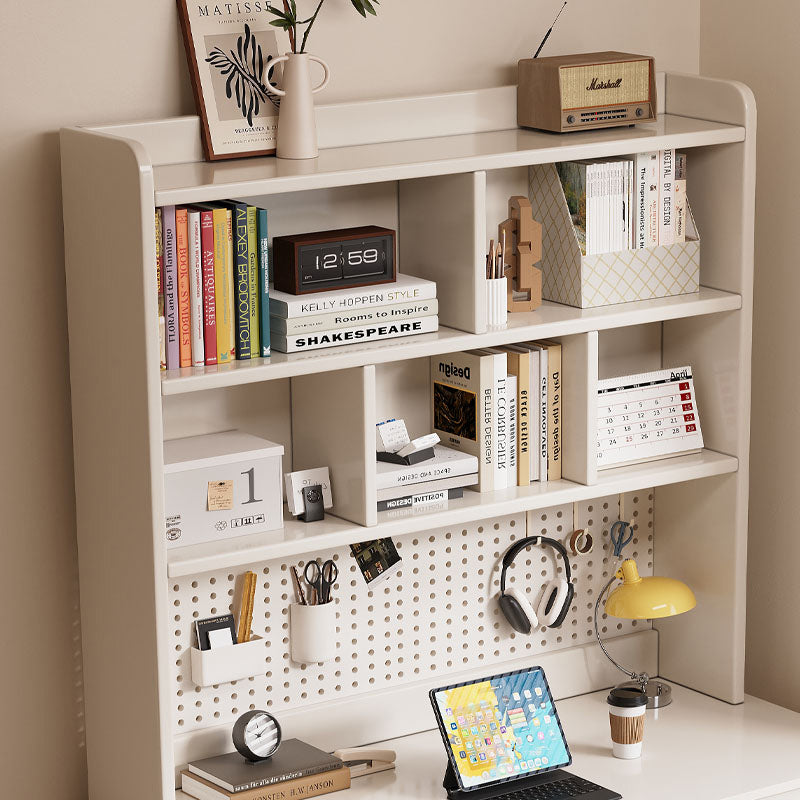 Haven Solid Timber LED Light Study Desk with Bookshelf and Storage 120cm