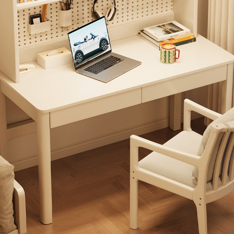 Haven Solid Timber LED Light Study Desk with Bookshelf and Storage 120cm
