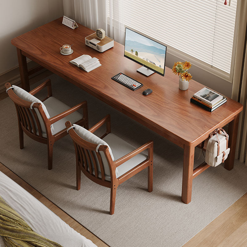 Ethan Classic Design Solid Timber Slab Study Desk with Drawers 160cm/180cm