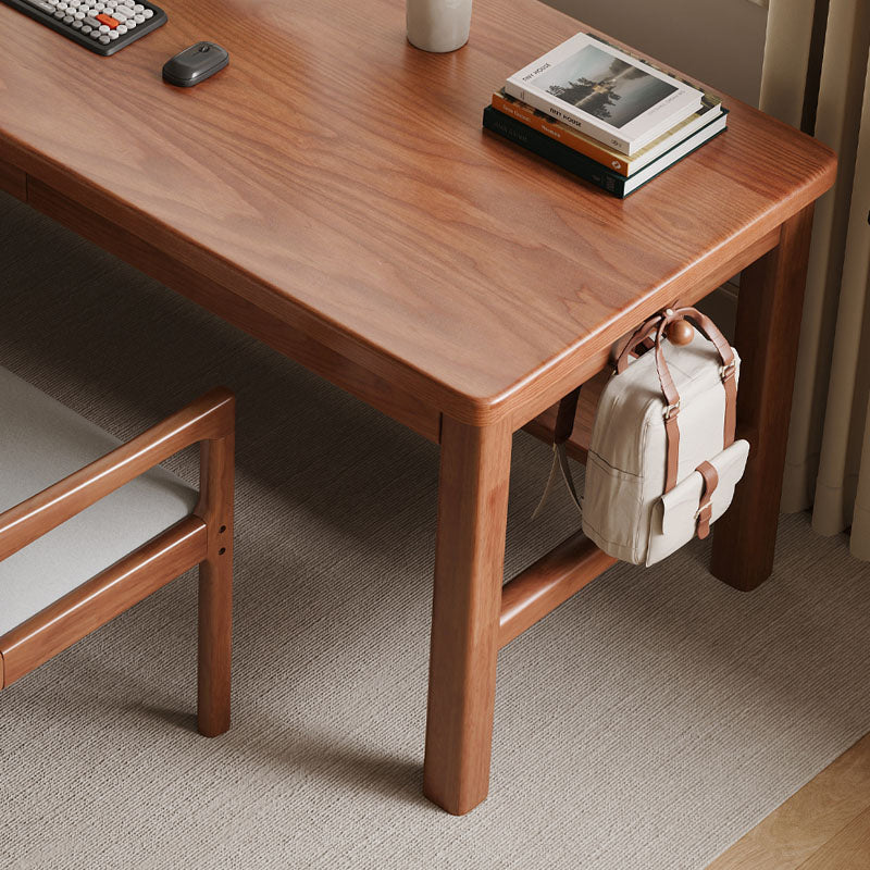 Ethan Classic Design Solid Timber Slab Study Desk with Drawers 160cm/180cm