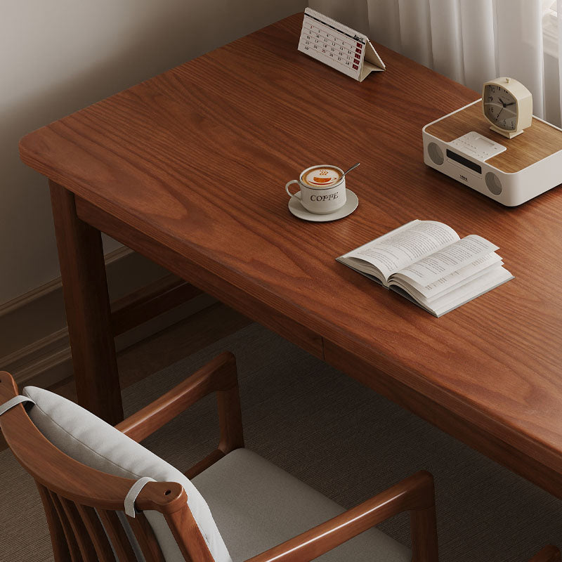 Ethan Classic Design Solid Timber Slab Study Desk with Drawers 160cm/180cm