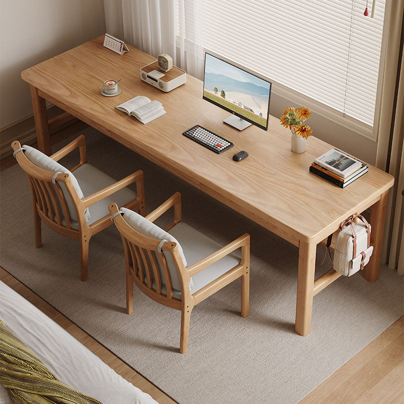 Ethan Classic Design Solid Timber Slab Study Desk with Drawers 160cm/180cm