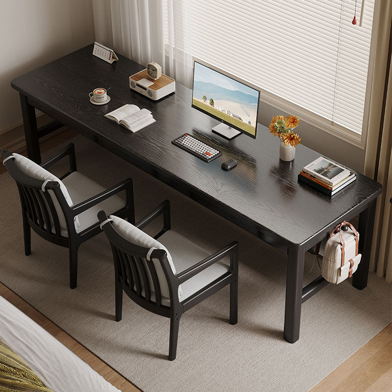 Ethan Classic Design Solid Timber Slab Study Desk with Drawers 160cm/180cm