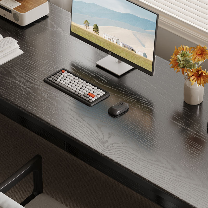 Ethan Classic Design Solid Timber Slab Study Desk with Drawers 160cm/180cm