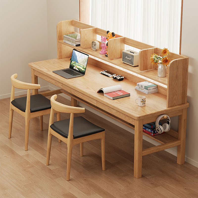 Kai Solid Wood Study Desk with Book Shelves and Drawers 160cm/180cm